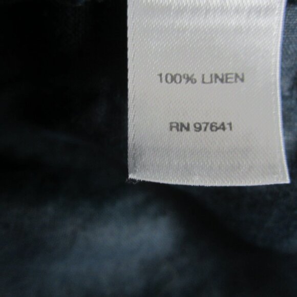 Pure J Jill Womens Plus 2X Dark Navy Indigo Blue 100% Linen Tunic Pockets Shirt - Picture 6 of 10